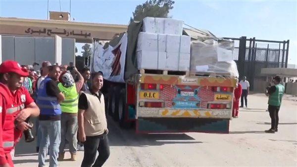 7th aid convoy truck to enter Gaza through Rafah crossing