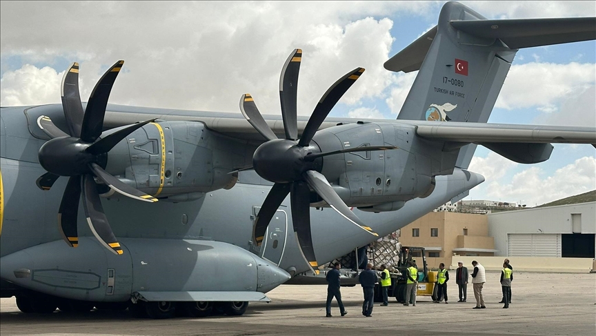 T&uuml;rkiyes humanitarian aid for Gaza reaches Jordan