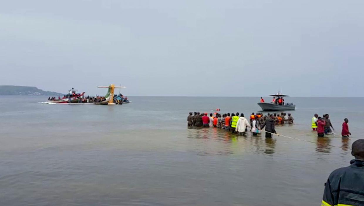Three dead after passenger plane crashes into Lake Victoria as it was coming in to land at Tanzania airport