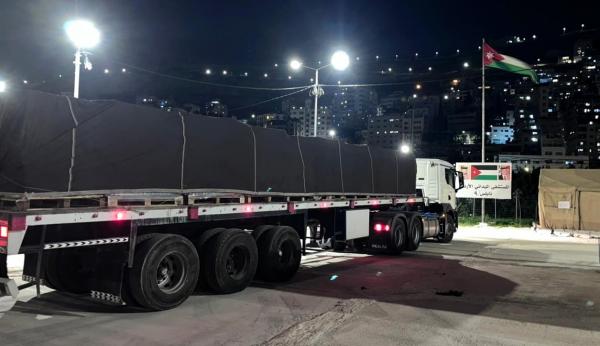 Jordan dispatches relief aid convoy to field hospital in Nablus