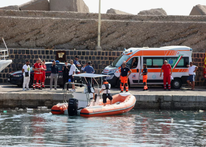 One dead, six missing after luxury yacht sinks off Sicily 