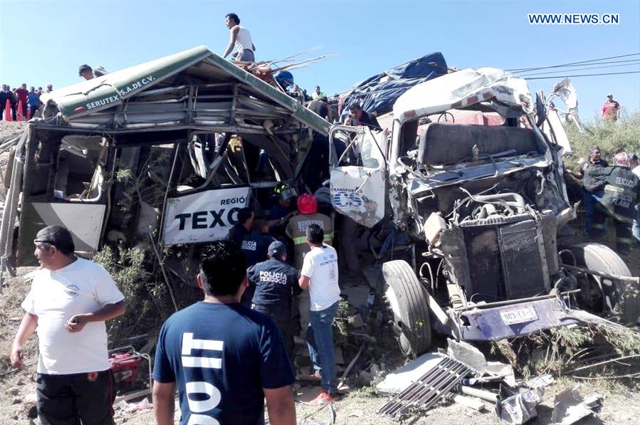 At least 10 people killed in road crash in north-central Mexico