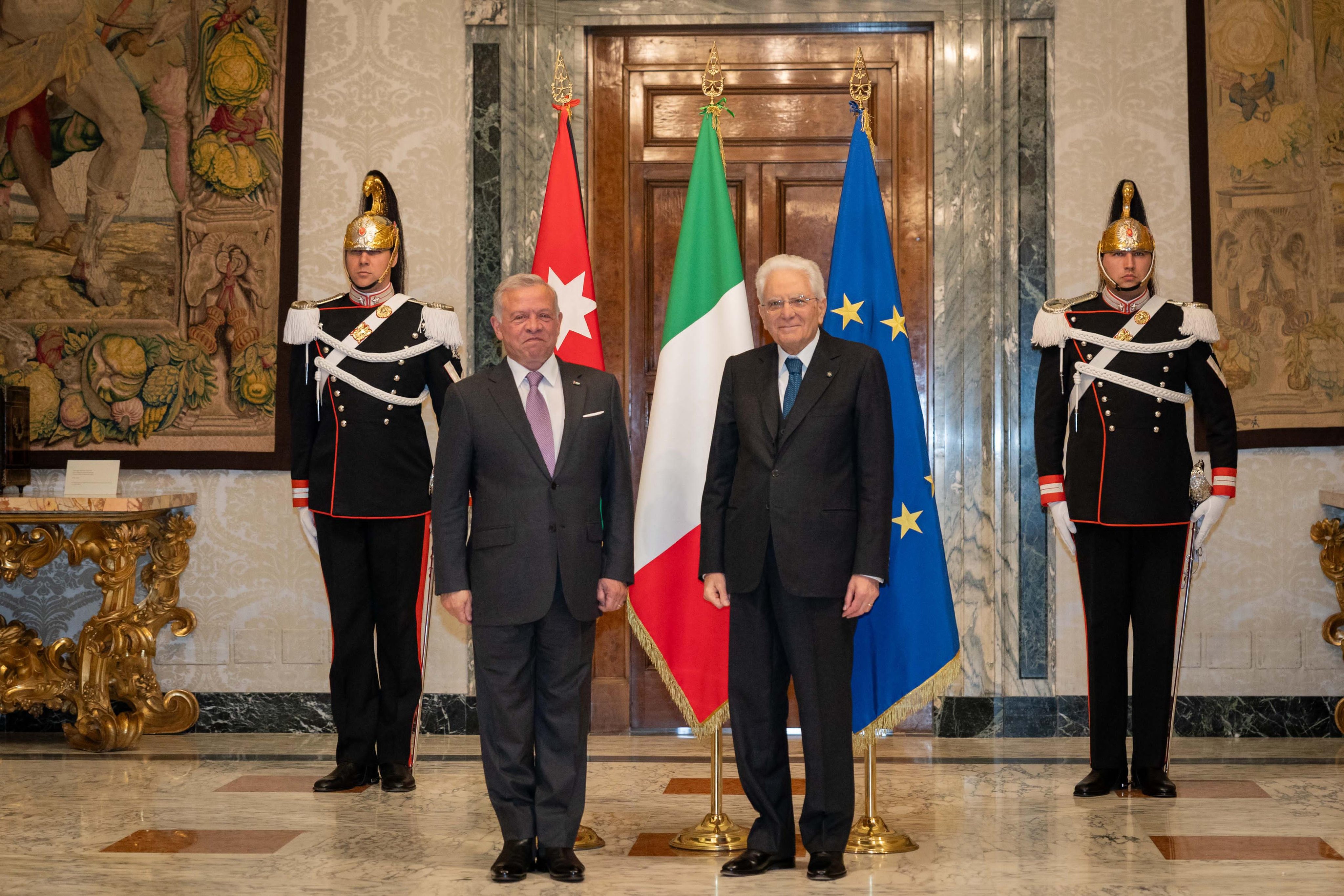 King meets Italy president, calls for ending humanitarian catastrophe in Gaza
