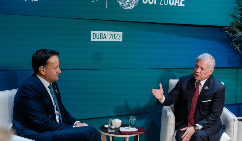 King meets Ireland PM, warns against repercussions of continued aggression on Gaza